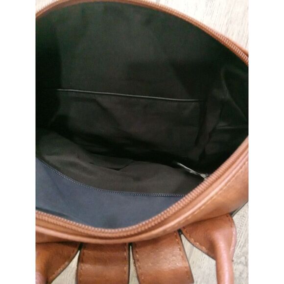 Opage Brown Leather BackPack Purse Shoulder Bag Brown EDC - Picture 5 of 8